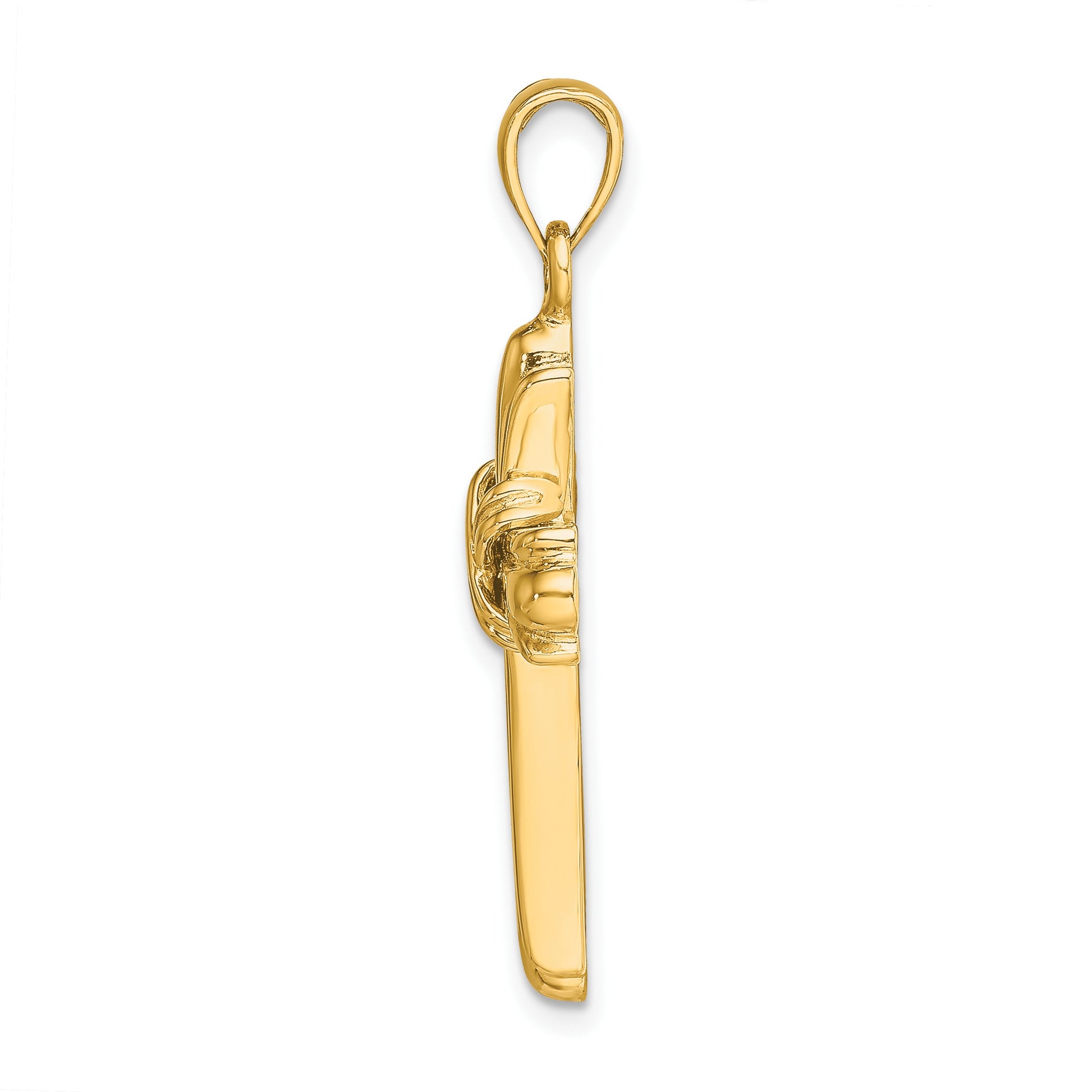 14K Polished -X- Center Cross Charm