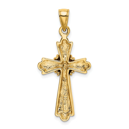 14K Polished -X- Center Cross Charm