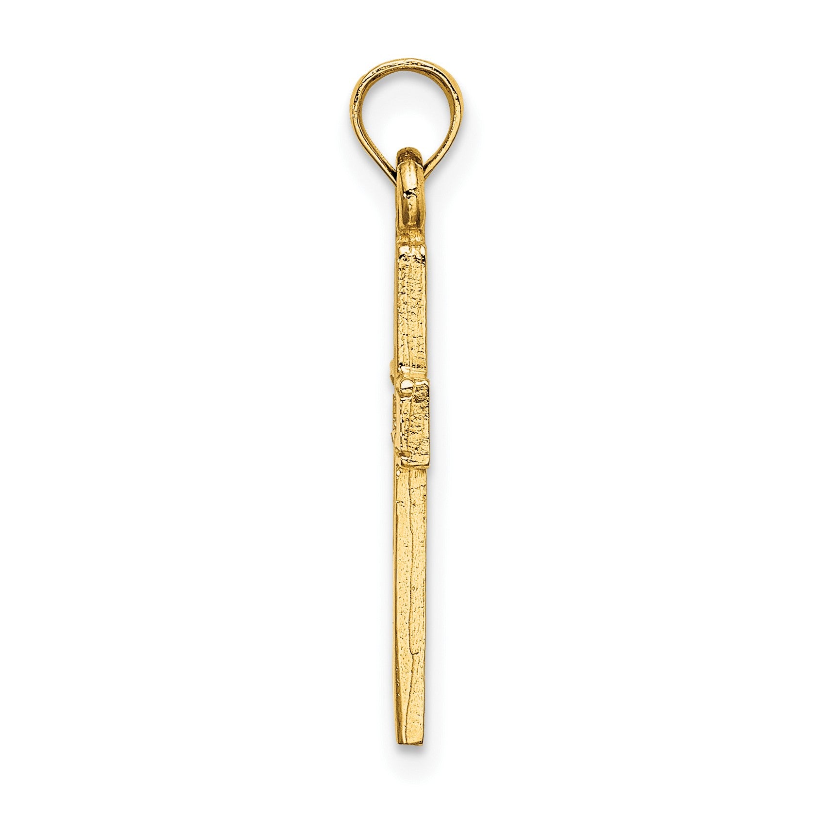 14K Polished and Cut-Out Cross Charm