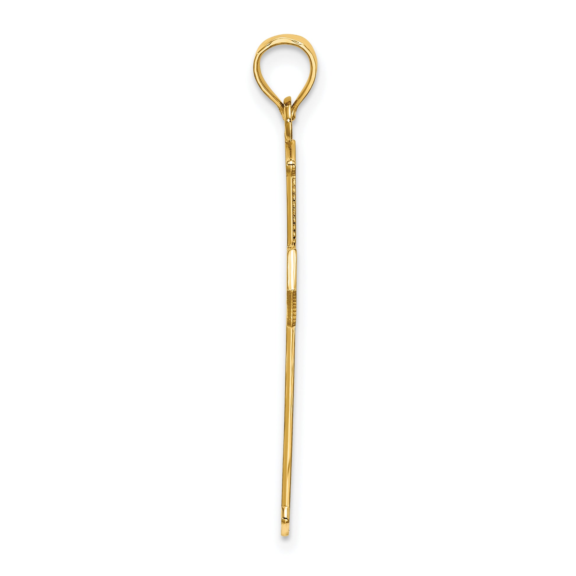 14K Arrow Tip Cross with Cross Accents Charm