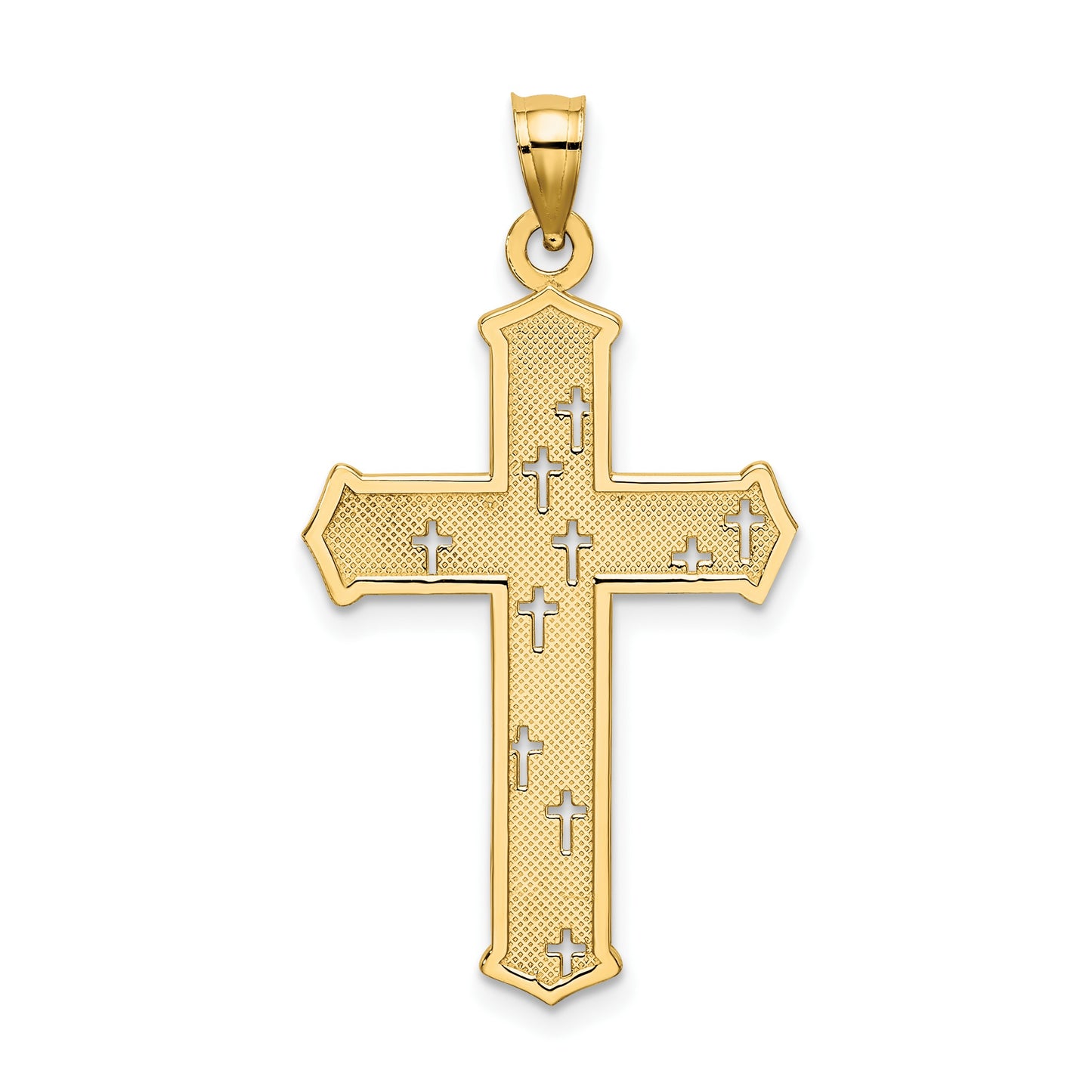 14K Arrow Tip Cross with Cross Accents Charm