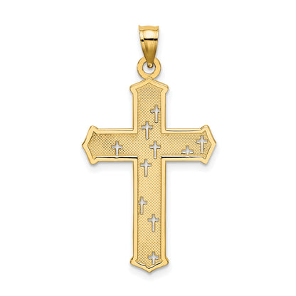 14K Arrow Tip Cross with Cross Accents Charm