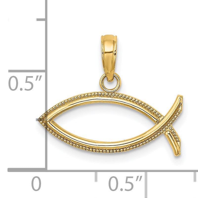 14K Ichthus Fish Charm