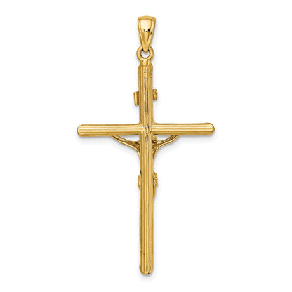 14K Textured Crucifix Charm