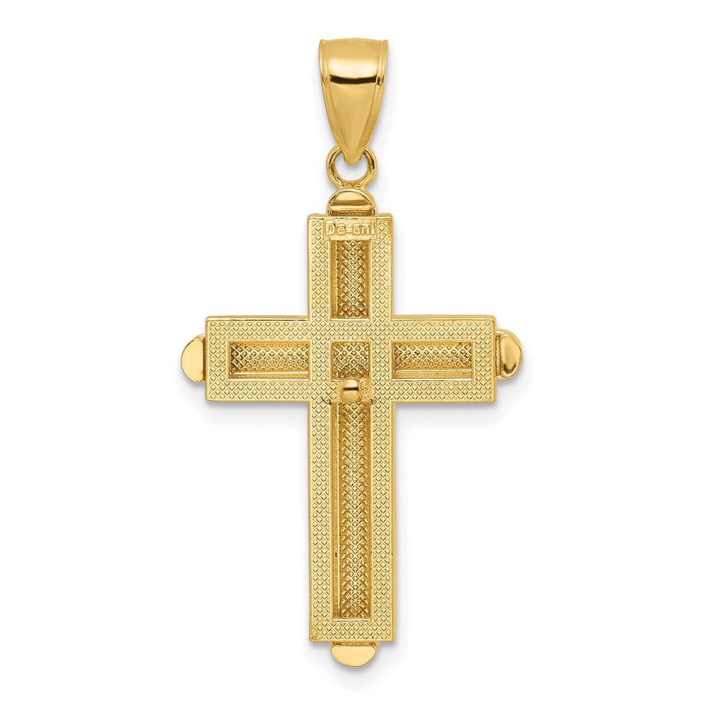 14k Beveled Cross Pendant