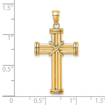 14k Polished -X- Center Cross Pendant