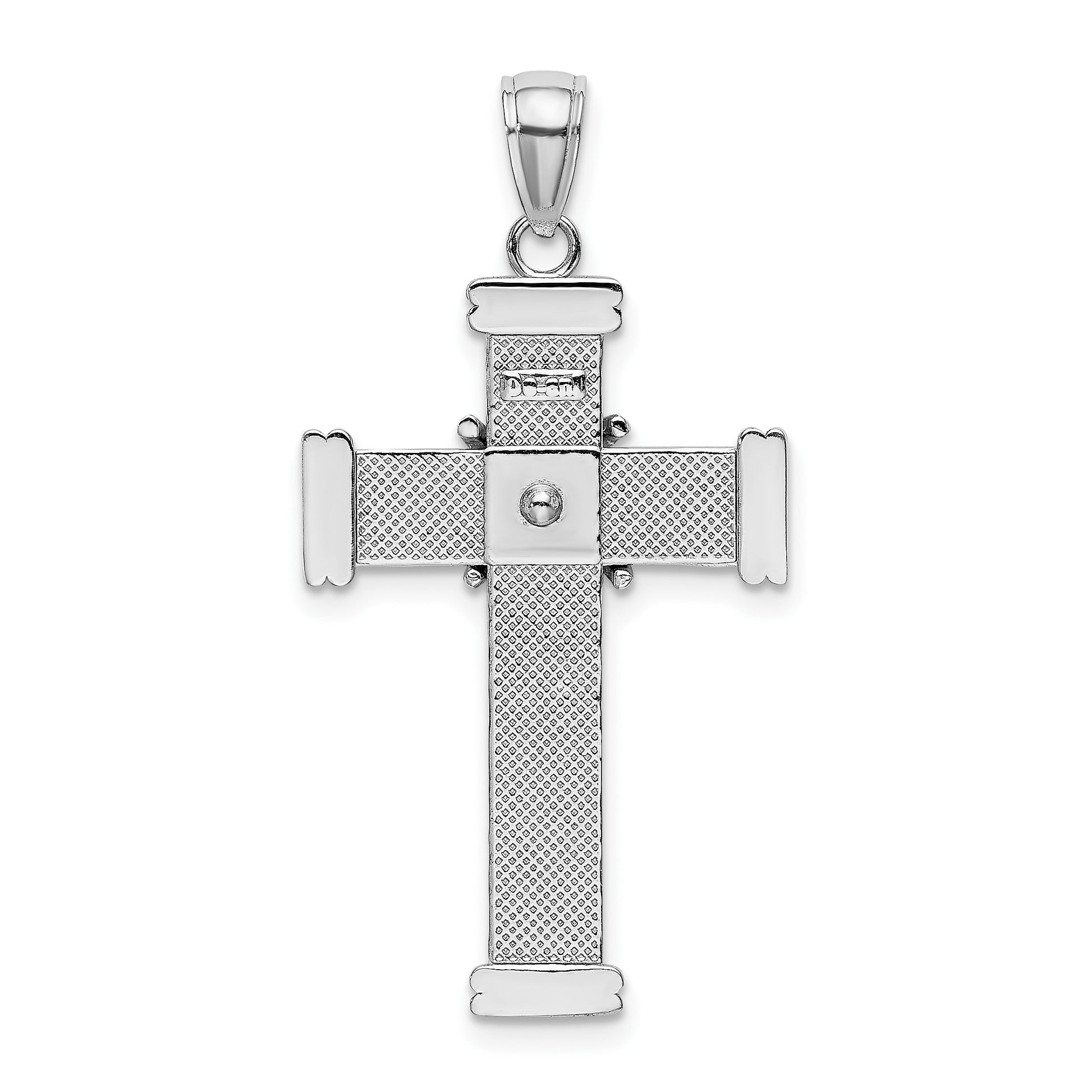 14k White Gold Polished -X- Center Cross Pendant