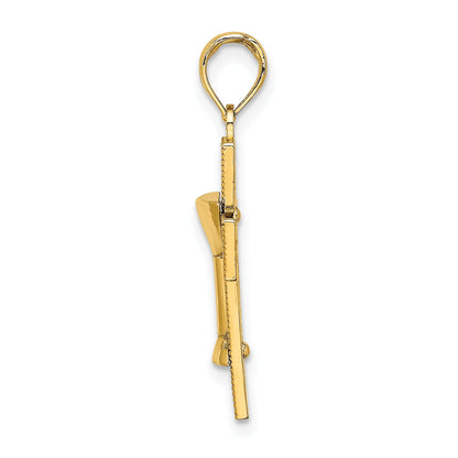 14K Polished Cross with Communion Cup Charm