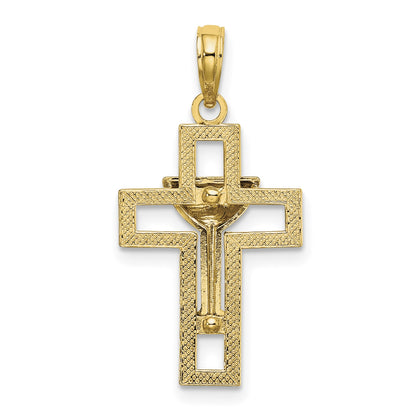 14K Polished Cross with Communion Cup Charm
