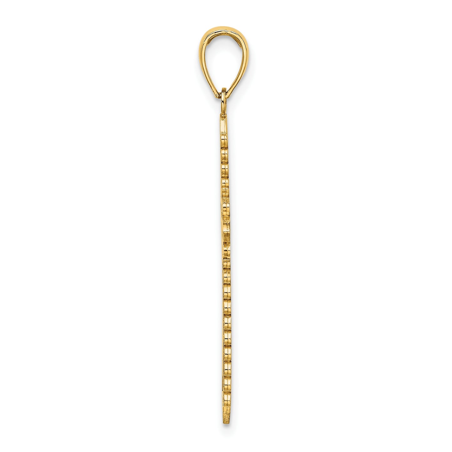 14K Lace Border Cross Charm