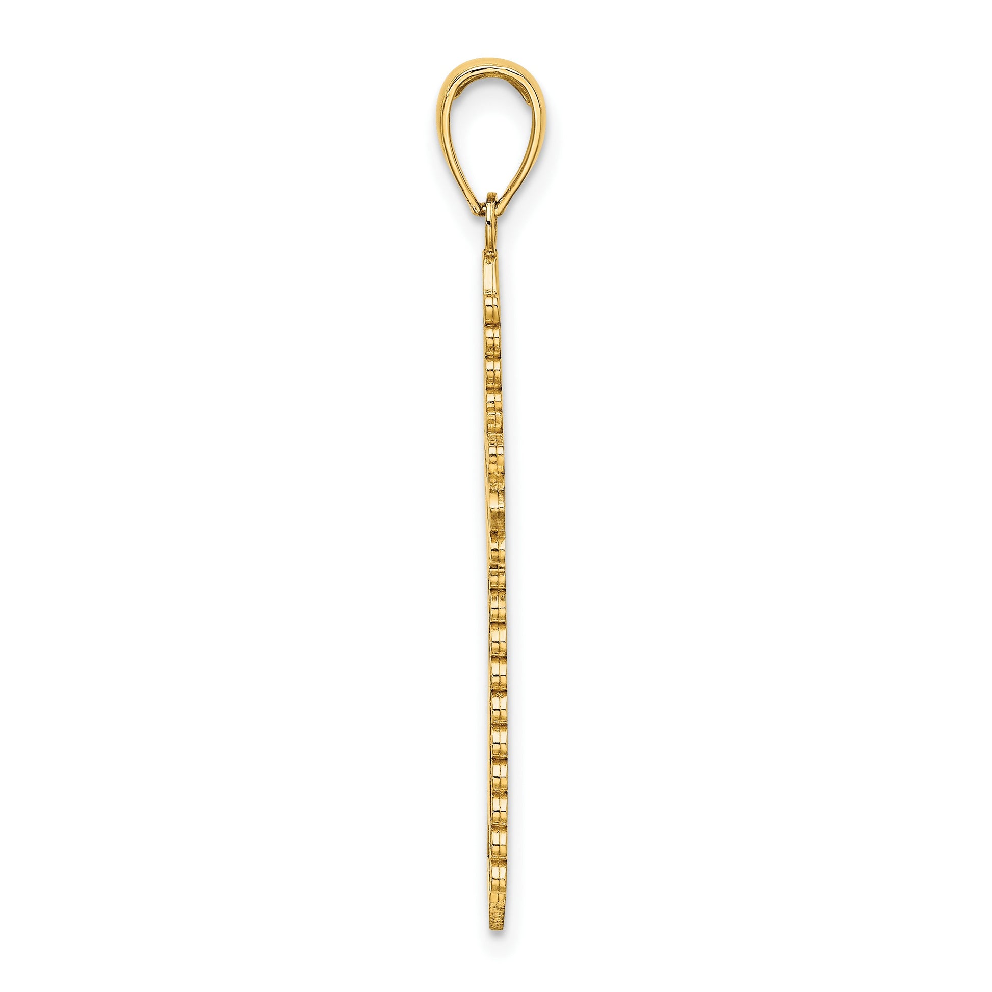 14K Lace Border Cross Charm