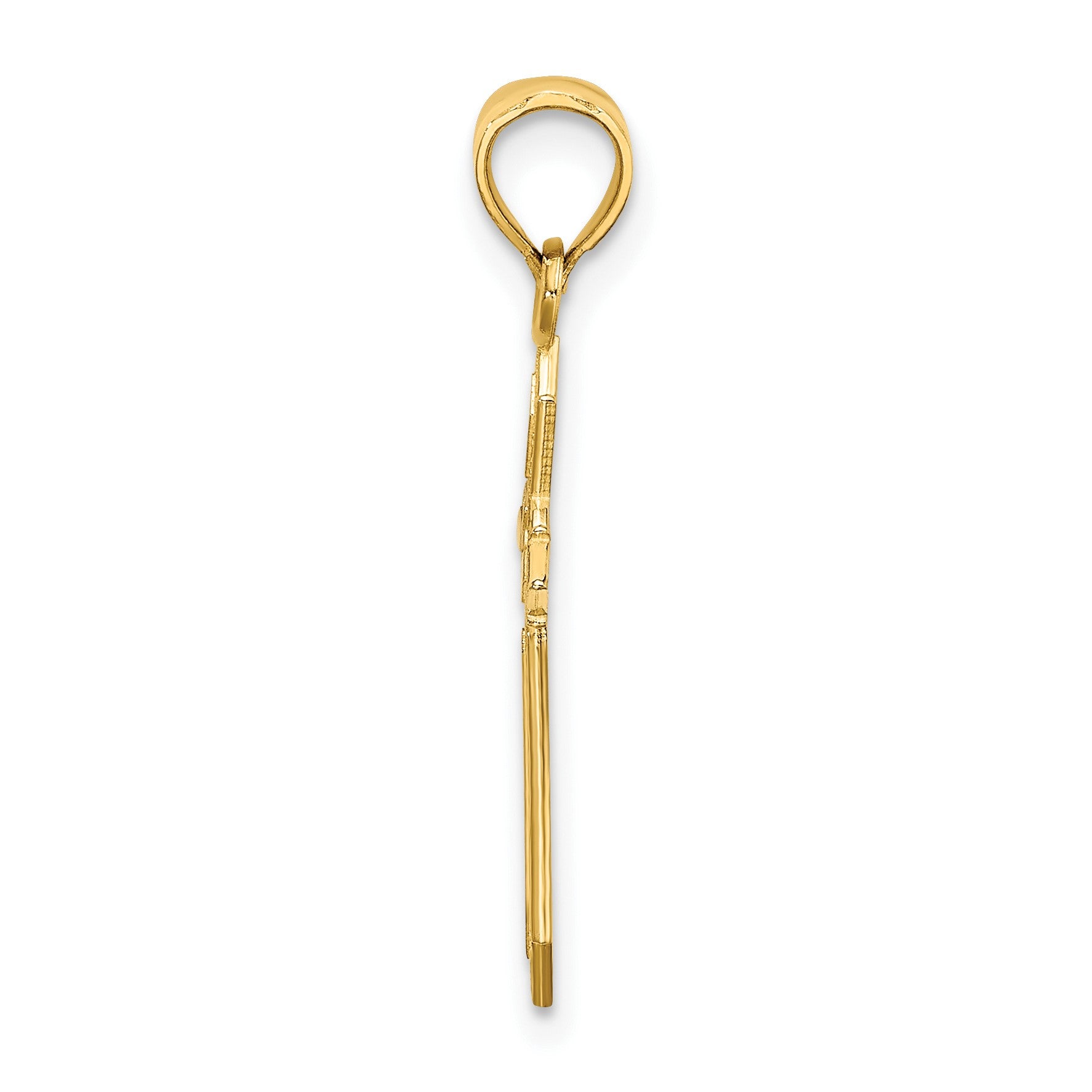 14K with Textured Edges Cross Charm