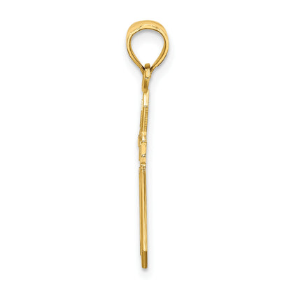 14K with Textured Edges Cross Charm