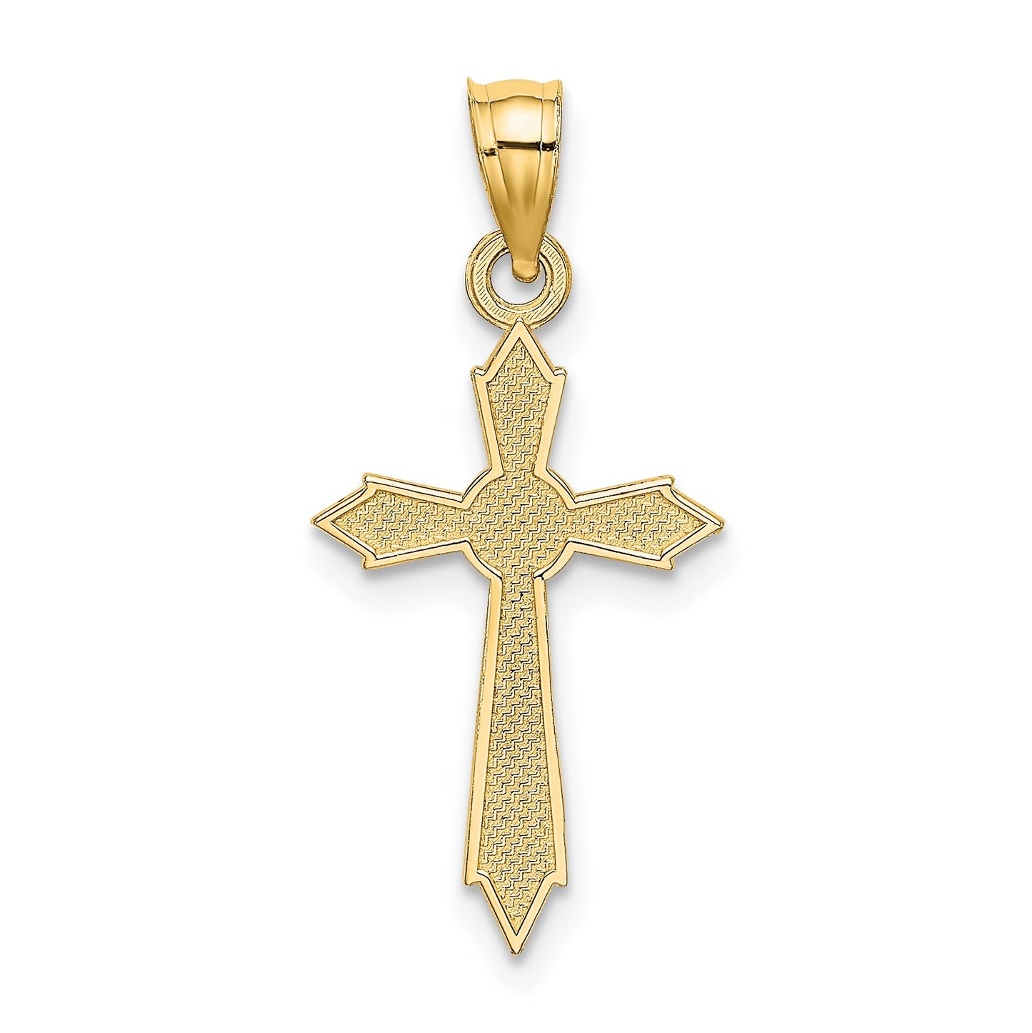 14K with Textured Edges Cross Charm