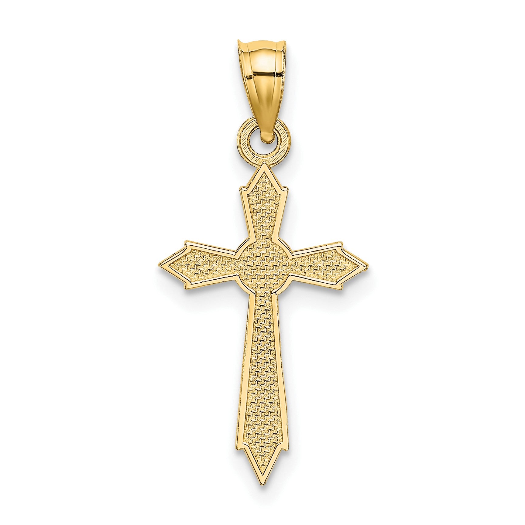 14K with Textured Edges Cross Charm