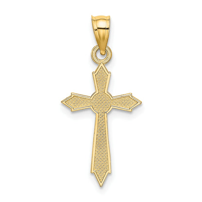 14K with Textured Edges Cross Charm