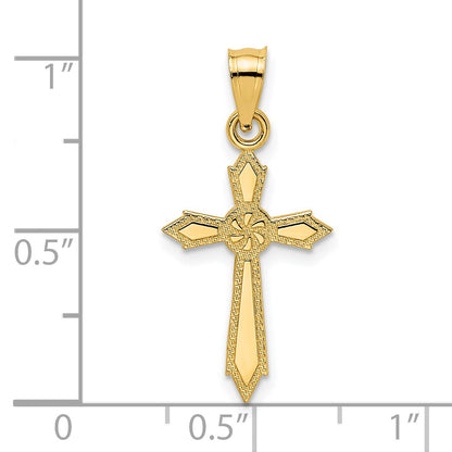 14K with Textured Edges Cross Charm