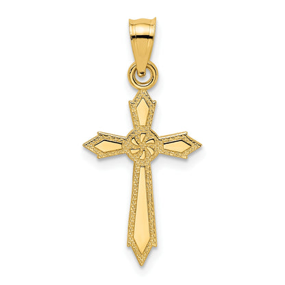 14K with Textured Edges Cross Charm