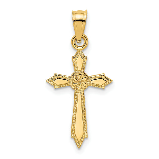 14K with Textured Edges Cross Charm