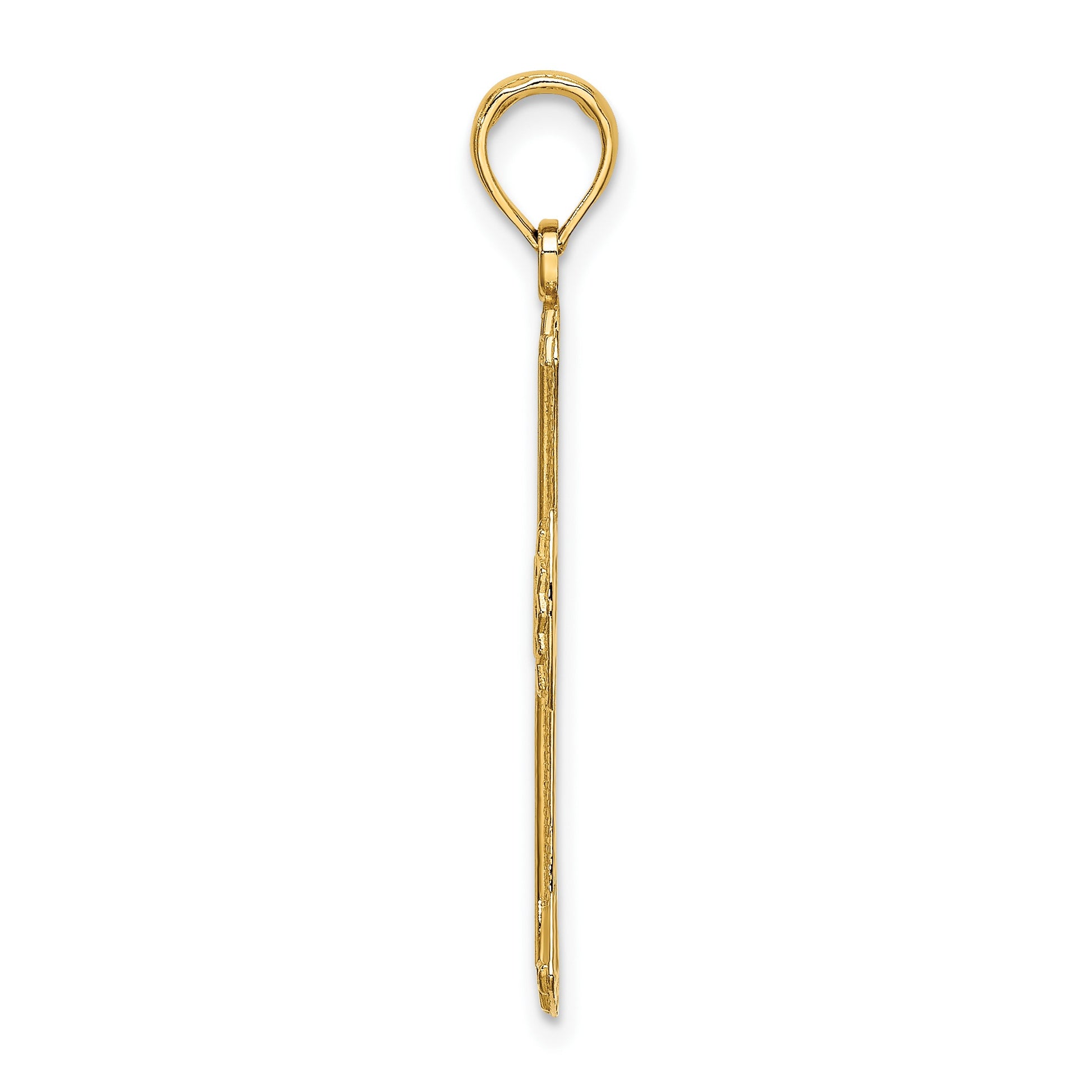 14K Textured and Cut-Out Cross Charm