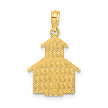 14K Church with Cross On Door Charm