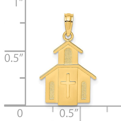 14K Church with Cross On Door Charm