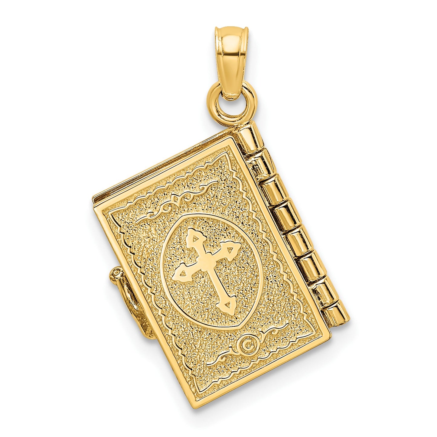 14K 3-D THE JABEZ PRAYER Book 1st Chronicles 4:10 Moveable Pages Pendant