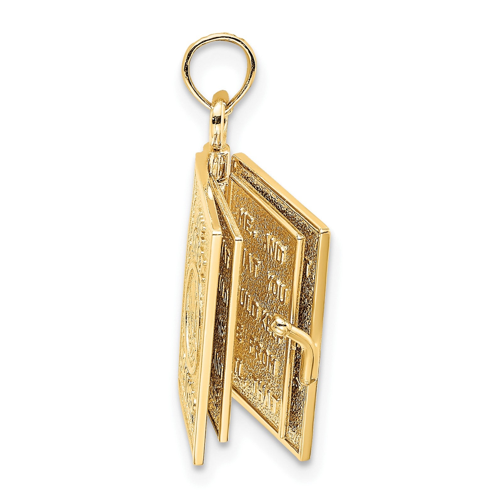 14K 3-D THE JABEZ PRAYER Book 1st Chronicles 4:10 Moveable Pages Pendant