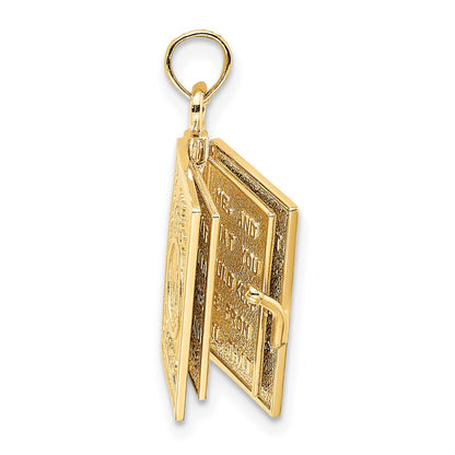 14K 3-D THE JABEZ PRAYER Book 1st Chronicles 4:10 Moveable Pages Pendant