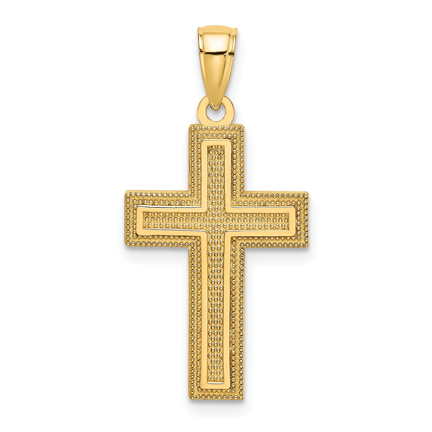 14K Block Cross Charm