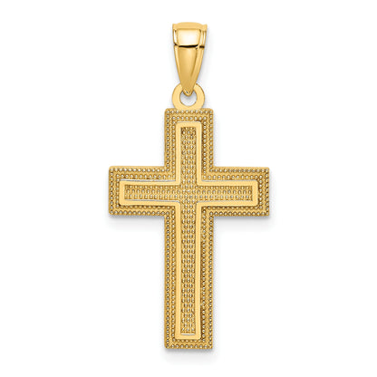 14K Block Cross Charm