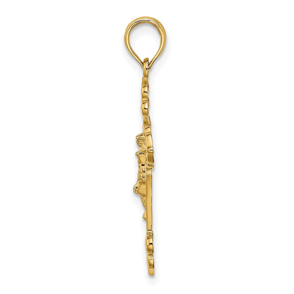 14K Crucifix with Fancy Tips Charm