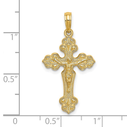 14K Crucifix with Fancy Tips Charm