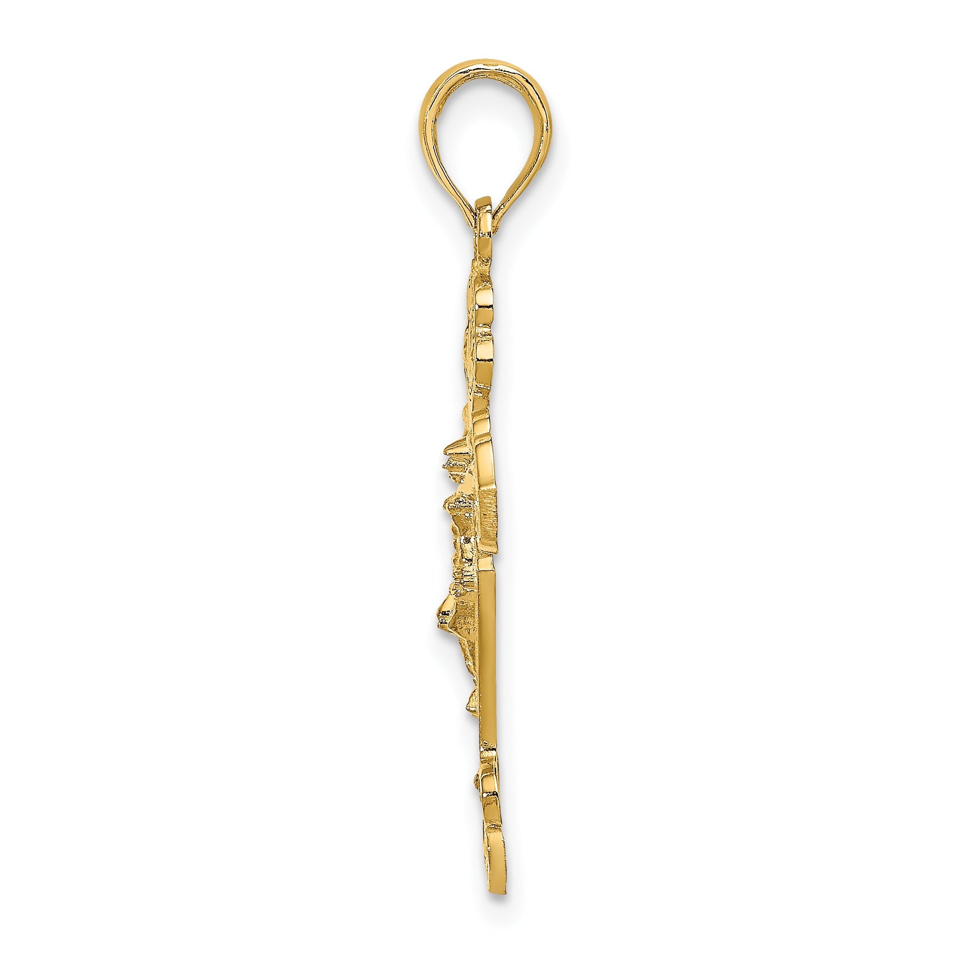 14K Diamond-cut Crucifix with Fancy Tips Charm