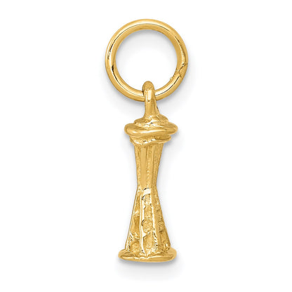 14k Solid Polished Seattle Space Needle Charm