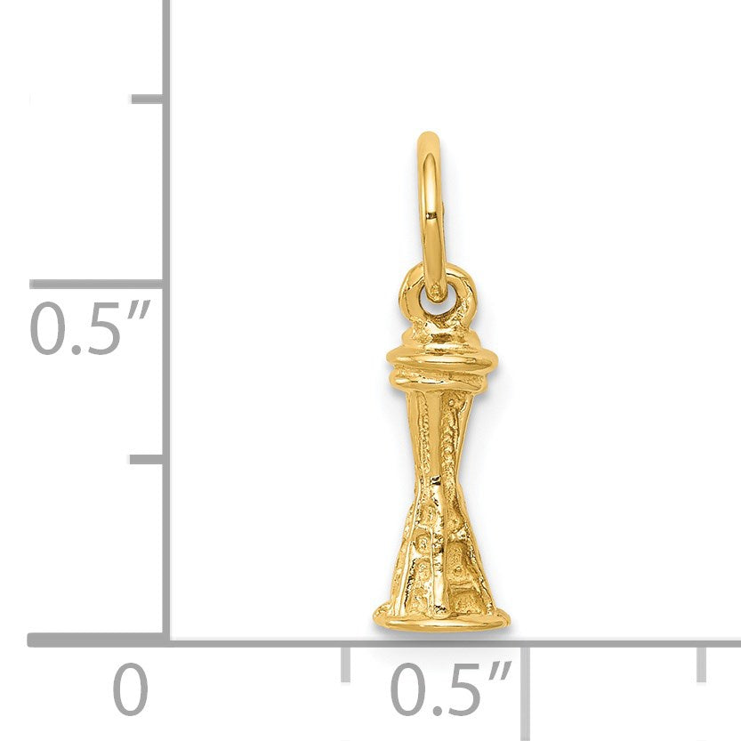 14k Solid Polished Seattle Space Needle Charm