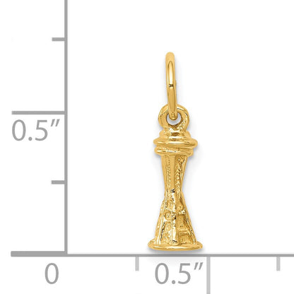 14k Solid Polished Seattle Space Needle Charm