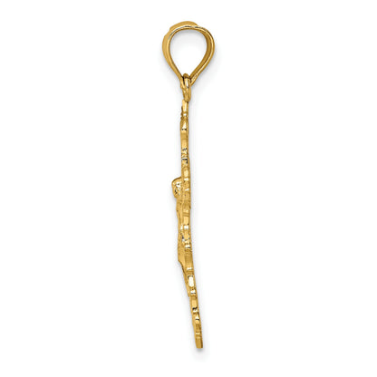 14K Crucifix with Fancy Edges Charm