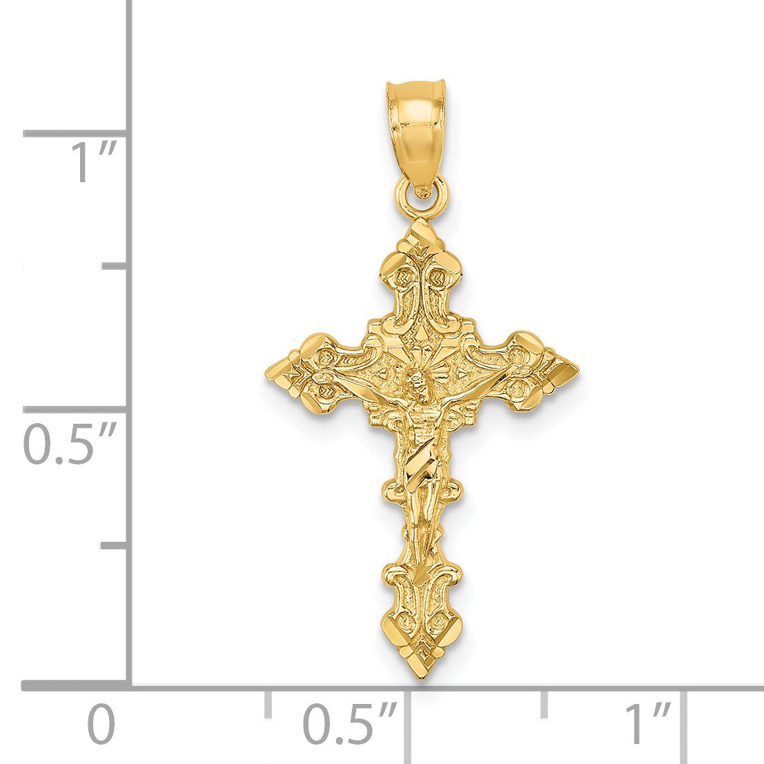 14K Crucifix with Fancy Edges Charm