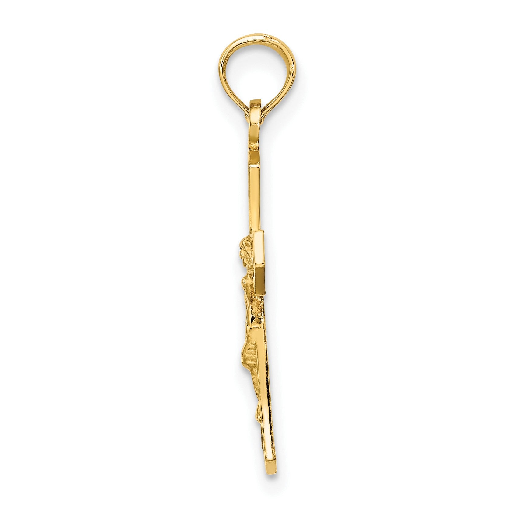 14K Crucifix with Beveled Edges Charm