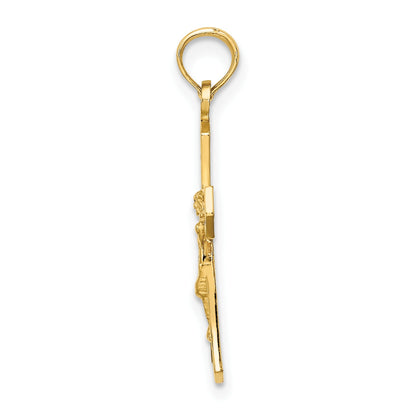 14K Crucifix with Beveled Edges Charm
