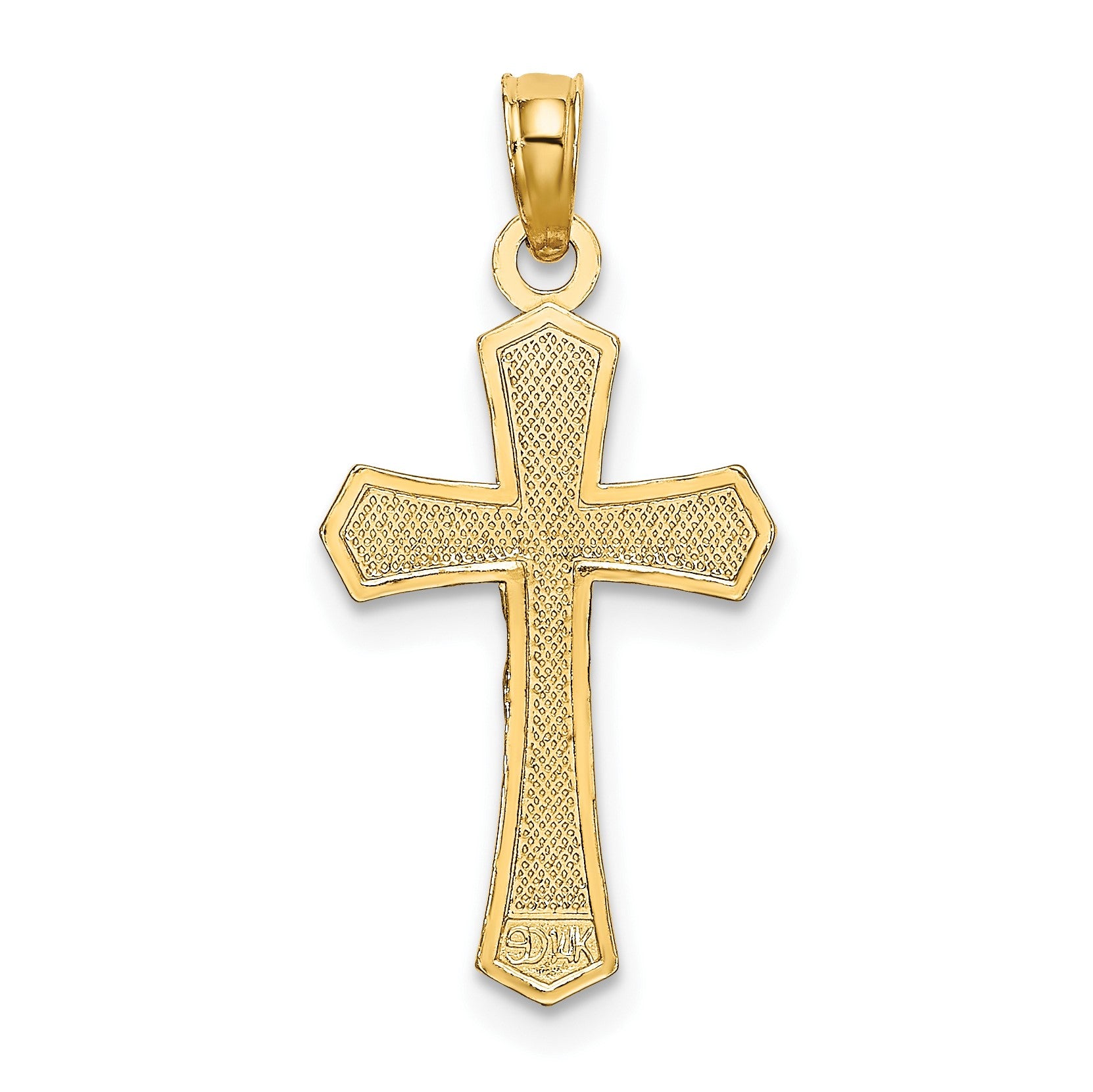14K Crucifix with Beveled Edges Charm