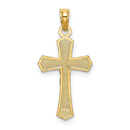 14K Crucifix with Beveled Edges Charm