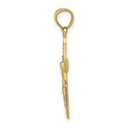 14K with Arrow Pointed Ends Crucifix Charm