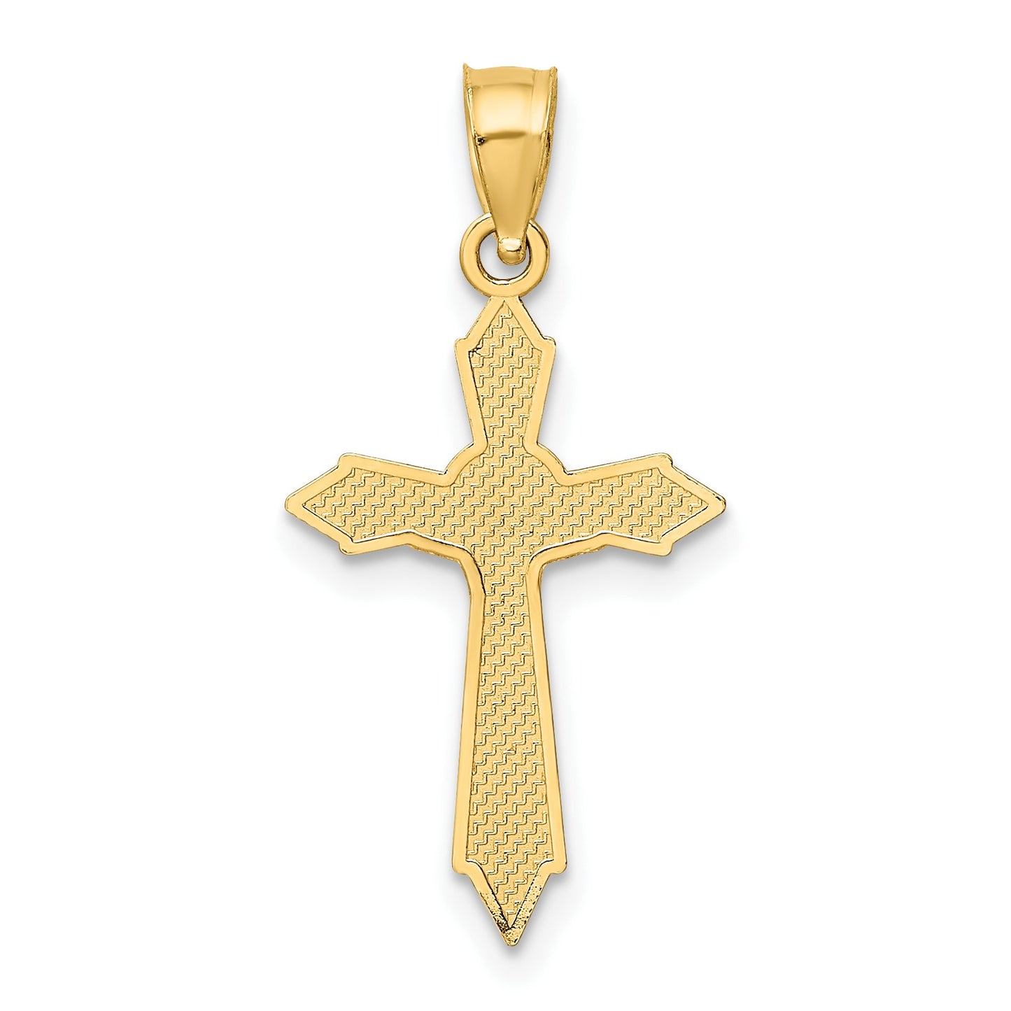 14K with Arrow Pointed Ends Crucifix Charm