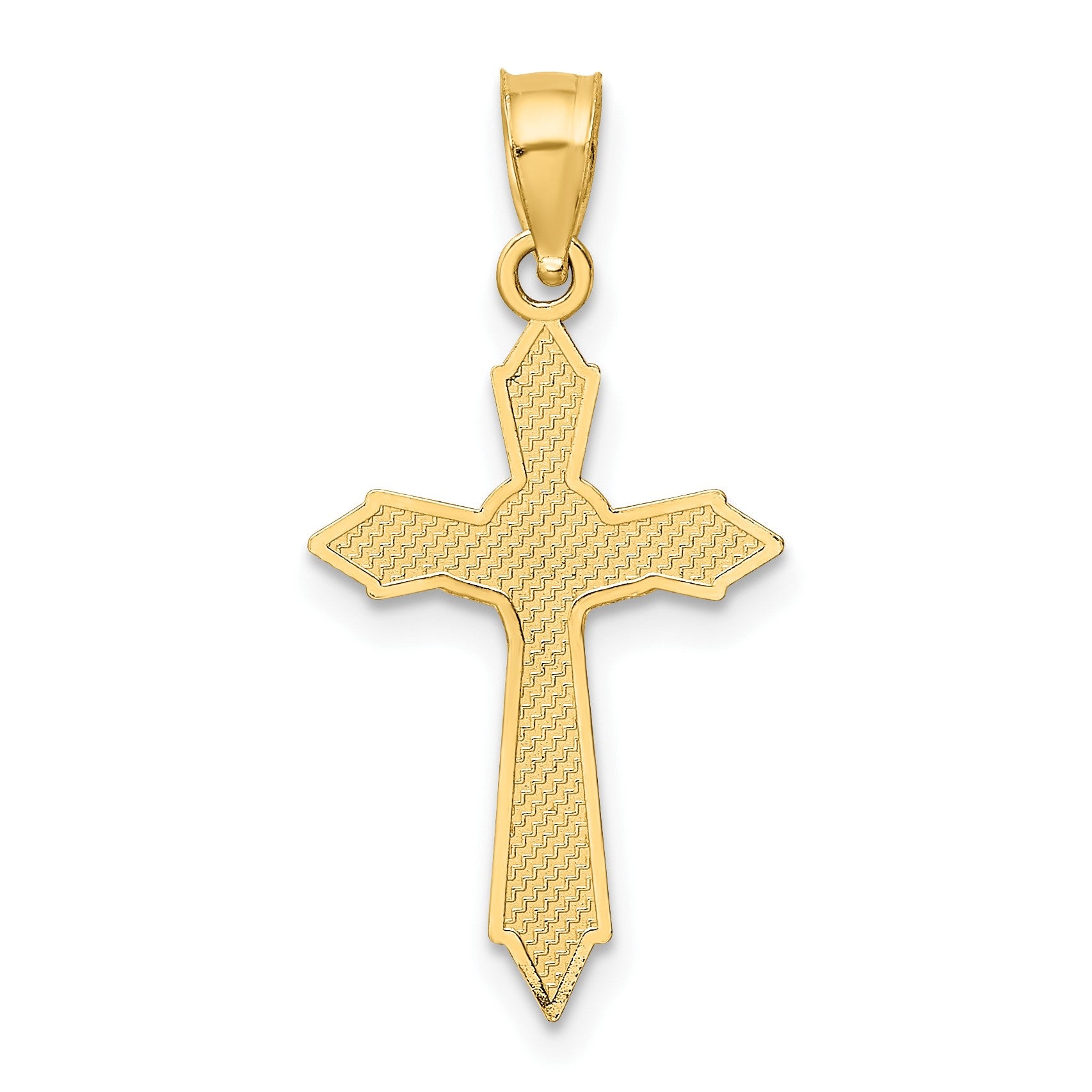 14K with Arrow Pointed Ends Crucifix Charm