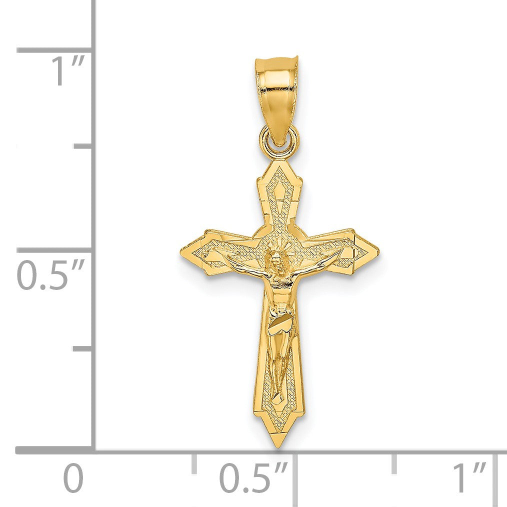 14K with Arrow Pointed Ends Crucifix Charm