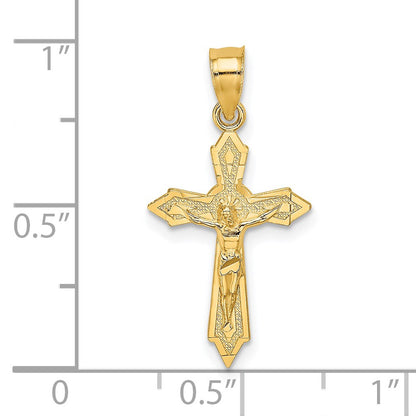 14K with Arrow Pointed Ends Crucifix Charm