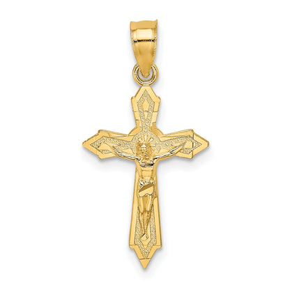 14K with Arrow Pointed Ends Crucifix Charm