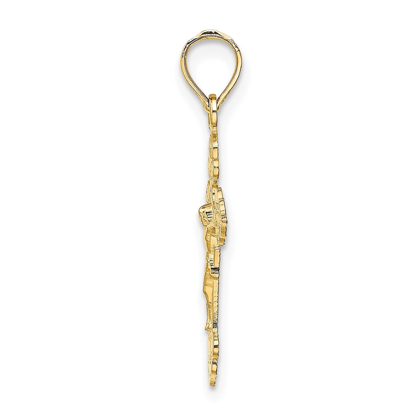 14K Crucifix with Fancy Tips Charm